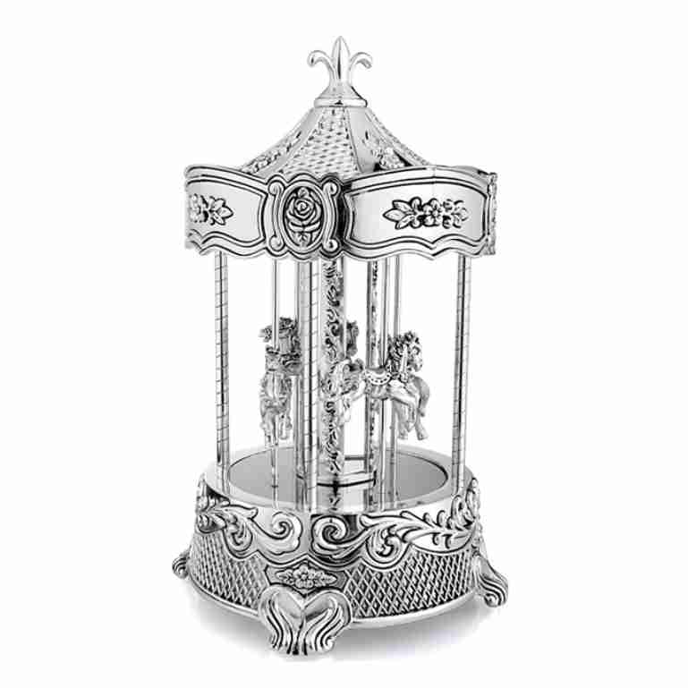 Whitehill Silverplated Musical Carousel, Plays "Carousel"